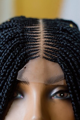 Cornrow avec tresses Perruque en une partie 22 pouces