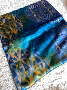 4 Yards Adire Silk Fabric, Nigeria Tribal Dashiki, Nigerian Wedding Dress, Adire Tie Dye Fabric