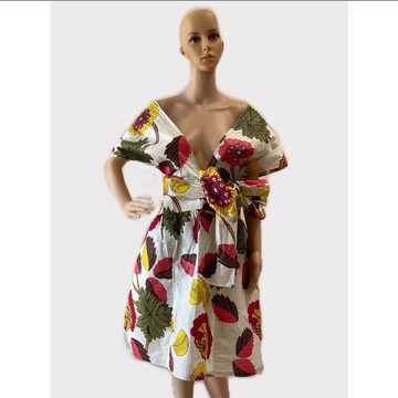 African Print Ankara Multicolor Floral Print Cotton Infinity Dress