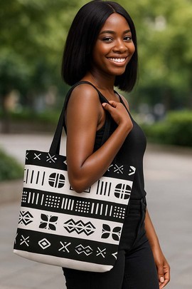 African Tribal Tote Bag | Mud Cloth Fashion | Large Capacity