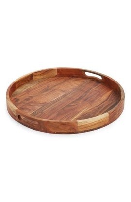 Plateau de service en bois avec poignées/plateau de salle à manger en bois