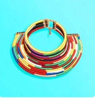Collier fait main, collier africain, collier bohème, collier masaï, ras-de-cou.