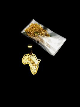 Mini Gold color  african map necklace