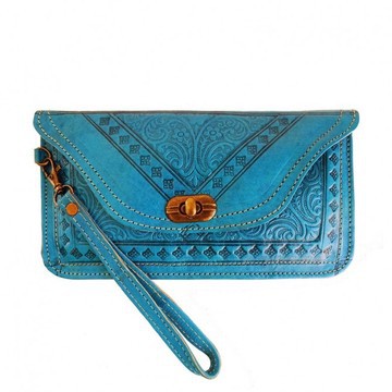 Portefeuille en cuir original Bleu
