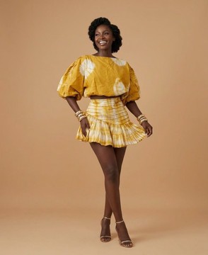 Ensemble asymétrique deux pièces à motifs
