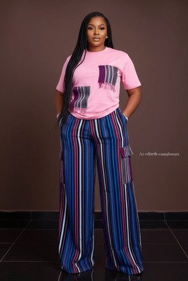Ensemble deux pièces pour femme en aso oke