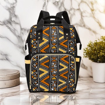 Native Bogolanfini Afro Backpack | African Fashion | Diaper Bag