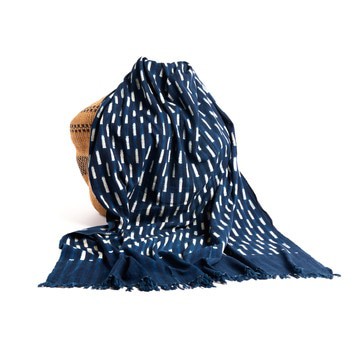 Indigo Vintage Mudcloth Throw