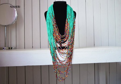 African Maasai Beaded Necklace | African Jewelry | Tribal Necklace | Chunky