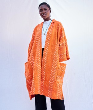 The Moment Hooded Bogolan Cloak