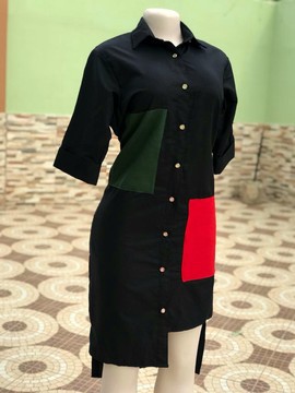 Black Khaki Shirt dress