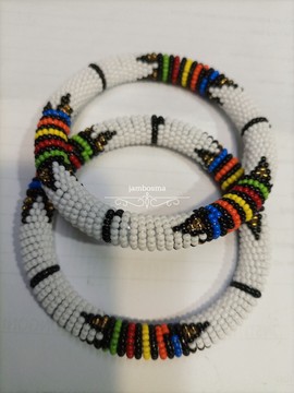 A Set of two, African beaded Bracelet for women,Native masai Zulu bracelet