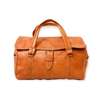Handmade genuine leather travel bag with shoe compartment - Large weekend bag