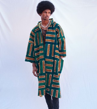 Verte Hooded Bogolan Cloak (Pre-Order)
