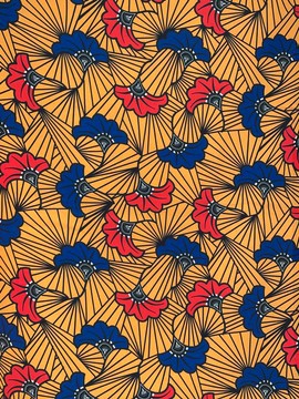 Crepe fabric in a wax print pattern