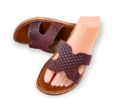 Sandale en cuir véritable haute qualité fait main mode femme