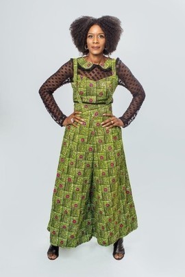 Ankara Dungaree Wide Pants, Ankara Lace Top, African Print Pants, Ankara Clothing