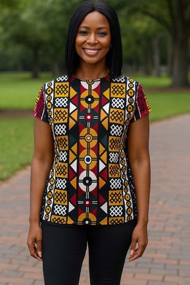 T-shirt pour femme Heritage Pride à imprimé tribal africain