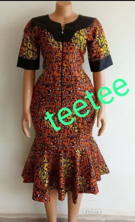Robe évasée mi-longue africaine Bibitayo