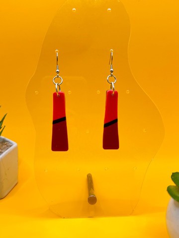 WILD24-16 : Boucles d'oreille pendantes duo de rouges