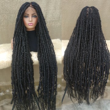 Distressed faux locs,lace wig 42inches