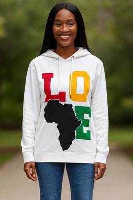 Map of Africa Hoodie on Love - Women's Sweatshirt