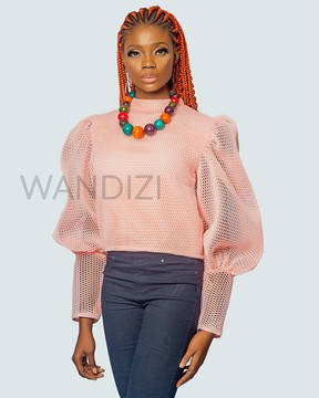 Net Puff Sleeve Top, Net Top