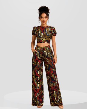 Wide pants and top set