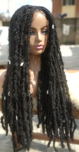 Distressed faux locs,Braids wig,wig for black women, full wig,faux locs,free shipping