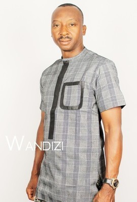 Black and White Plaid Dress Shirt, Wandizi Black and White Tartan Shirt, African Men Clothing,