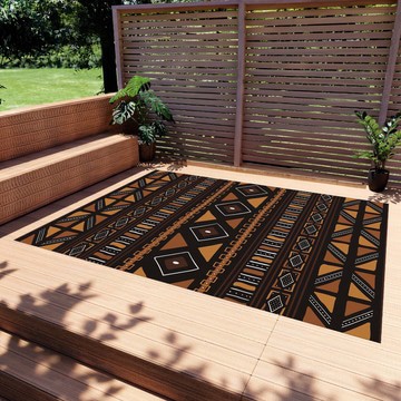 Unique Colorful Area Rugs Outdoor African Print Carpet Brown (LARGER SIZES AVAILABLE)