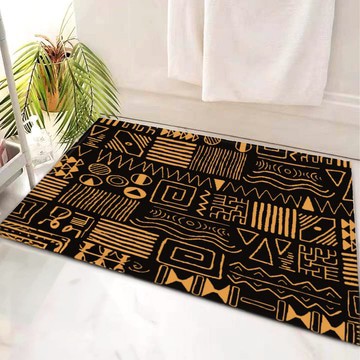 Mudcloth Unique Bathroom Rug African Printed Bath Rug (LARGER SIZES AVAILABLE)