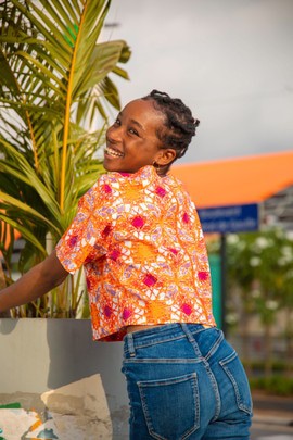 Haut MALAIKA motif fleur