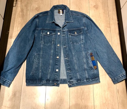 Veste en jean motif wax