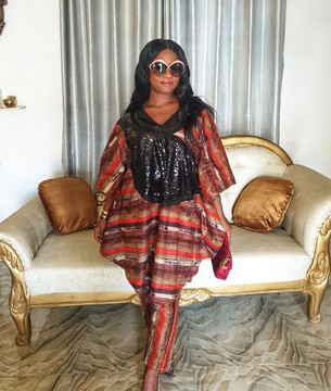 Elegant African Woman Embellished Two-Piece Danshiki Set for Weddings/Special occasions/Plus Size