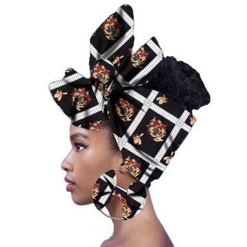 ENSEMBLE TURBAN ET BOUCLE CREOLE