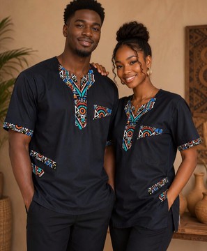Tenues africaines assorties pour couples.