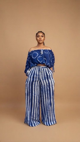 Ensemble asymétrique deux pièces à motifs