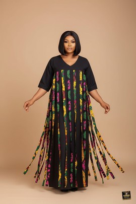 Robe longue à franges Ankara