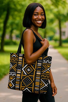 Bogolan African American Tote Bags | Traditional Fashion | Large Capacity