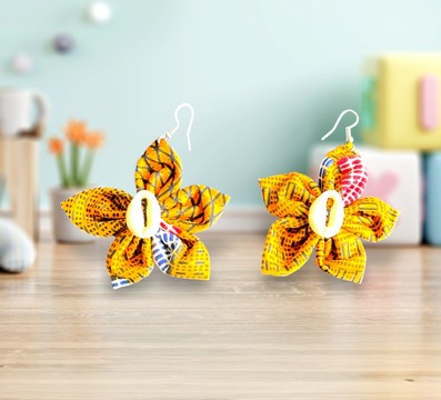Boucles d'oreilles en wax coris