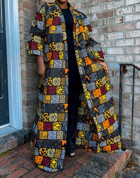 African Print Ankara Mixed Print Stylish Oversized Blazer Duster Cardigan