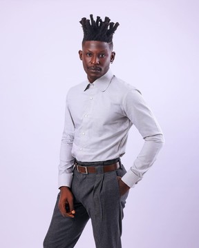 An Oxford light grey business shirt.