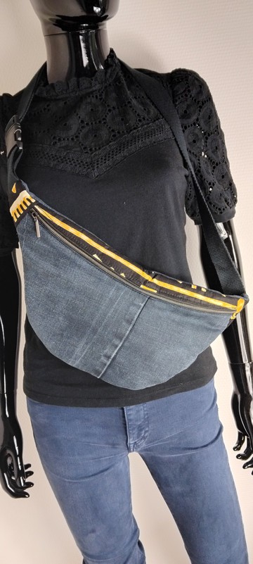 Wax &amp; denim fanny pack – Handmade