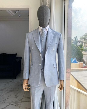 Costume 3 pièces bleu irlandais pour homme «Peaky Blinders» rechargé sur mesure