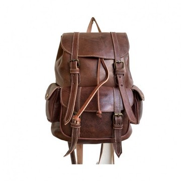 100% handmade high quality genuine leather backpack.