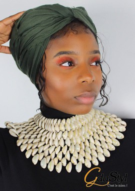 "Linguére Pokou" shell necklace GM