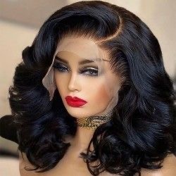 Frontal Human hair wig black