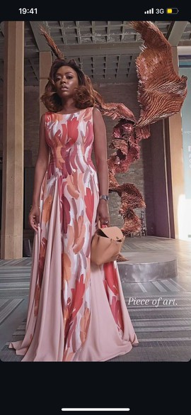 DJENEBA NUDE WATERCOLOR DRESS