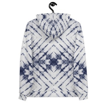 SWEAT À CAPUCHE MOJI BLANC ET INDIGO